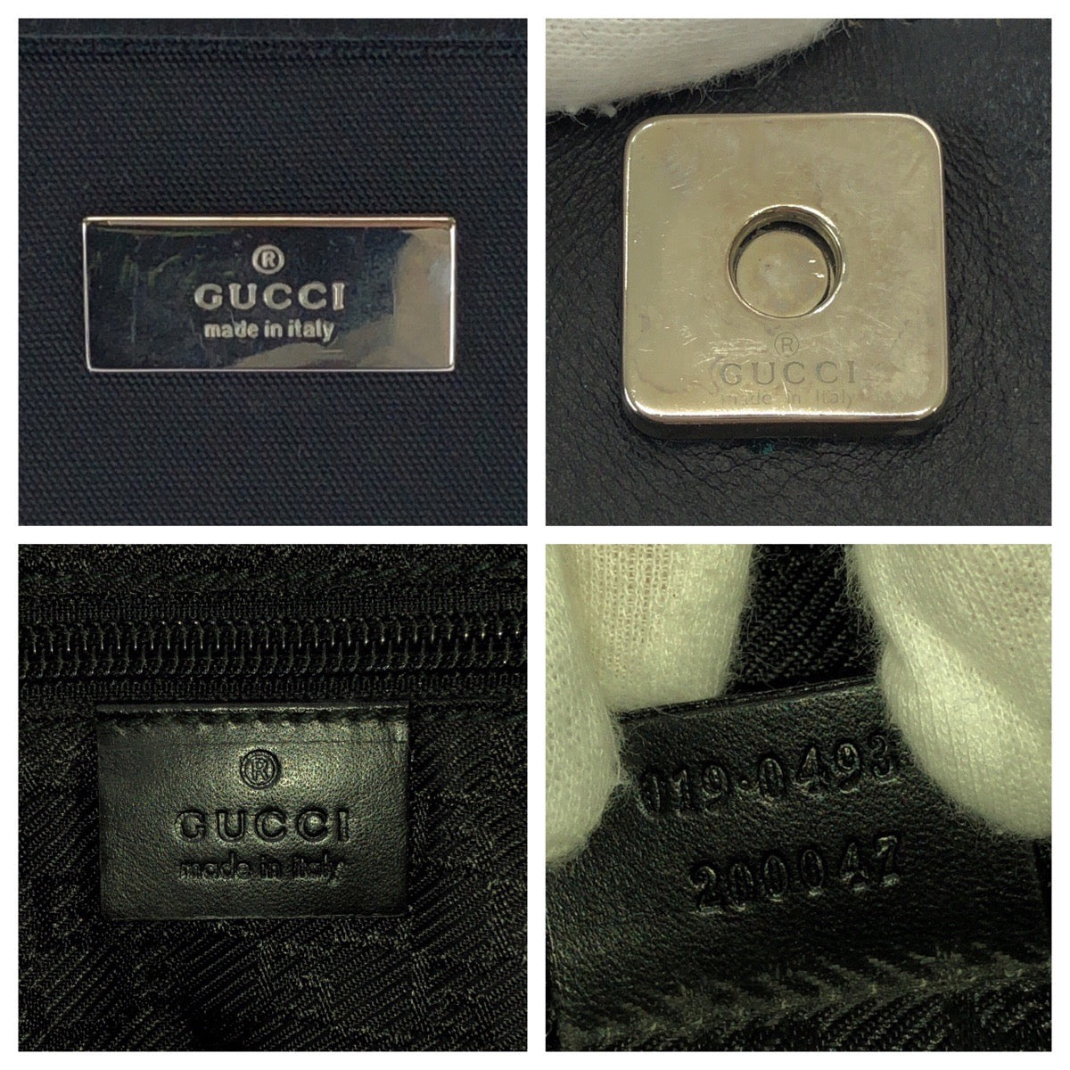 23671
GUCCI グッチ ブラック 黒 シルバー金具 ナイロン / レザー 019 0493 トートバッグ ショルダーバッグ レディース ABP37