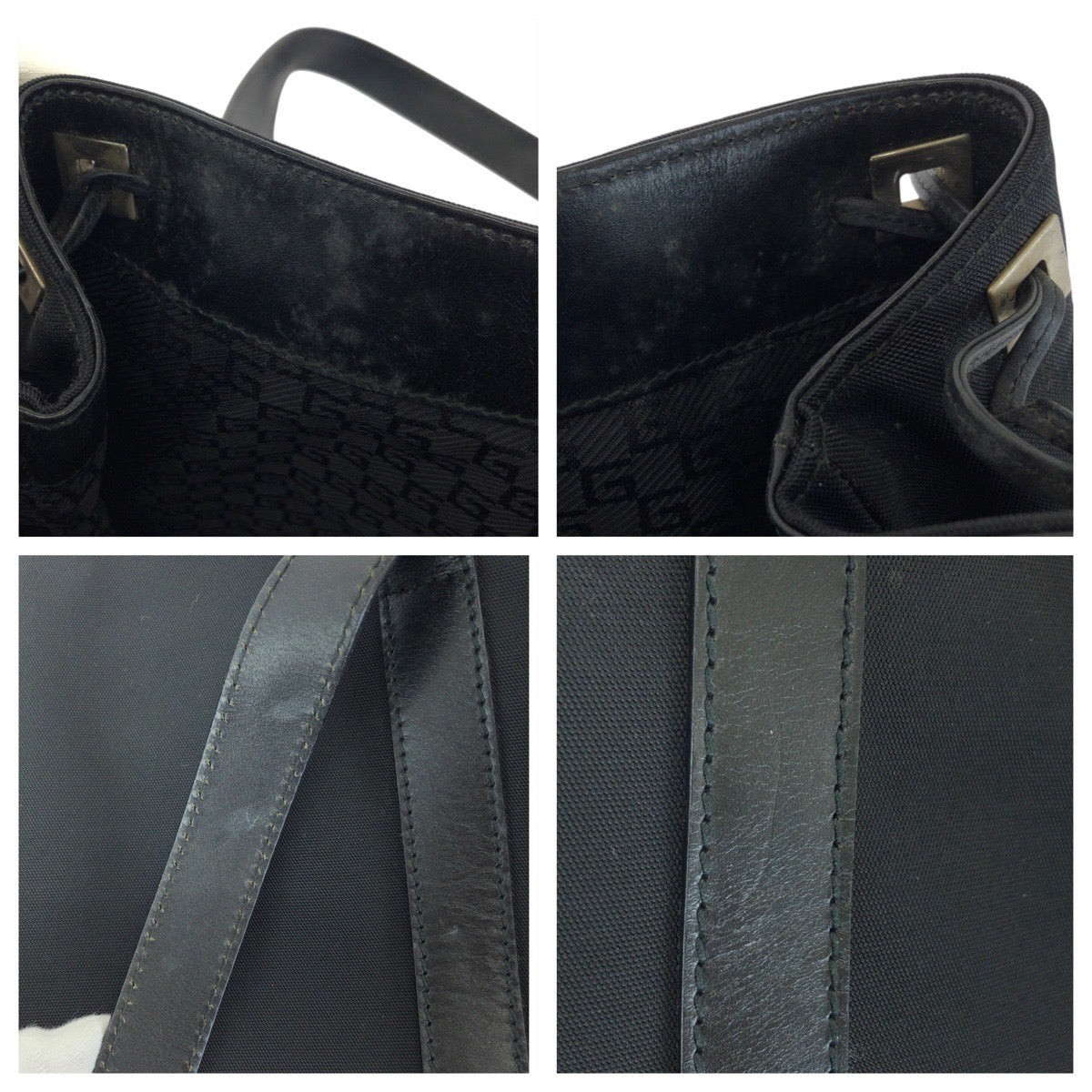 23671
GUCCI グッチ ブラック 黒 シルバー金具 ナイロン / レザー 019 0493 トートバッグ ショルダーバッグ レディース ABP37