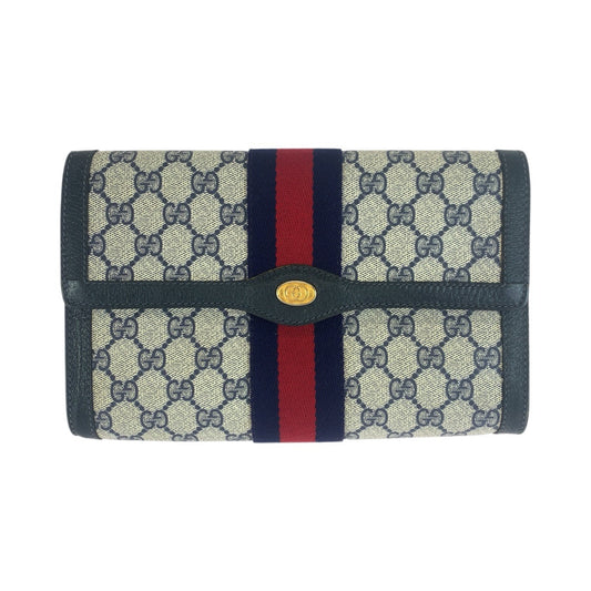 23672
GUCCI グッチ シェリーライン ネイビー レッド GGスプリームキャンバス / レザー 67 014 3087 クラッチバッグ セカンドバッグ レディース AB21