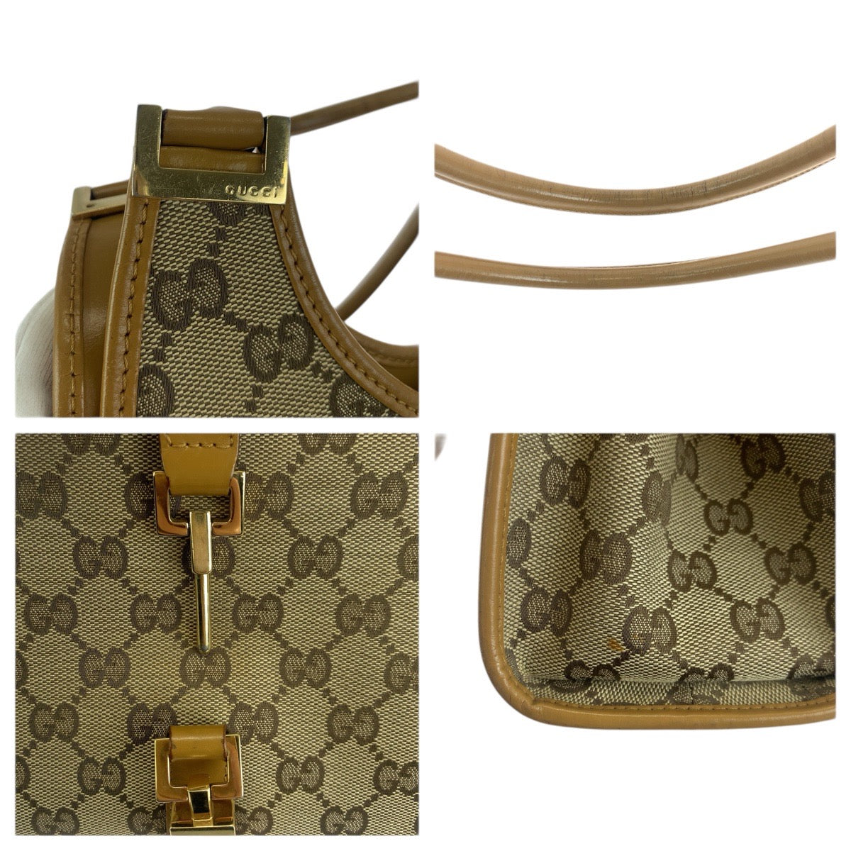 23673
GUCCI グッチ ジャッキー ベージュ ライトブラウン ゴールド金具 GGキャンバス / レザー 002 1067 ショルダーバッグ ハンドバッグ レディース ABP56