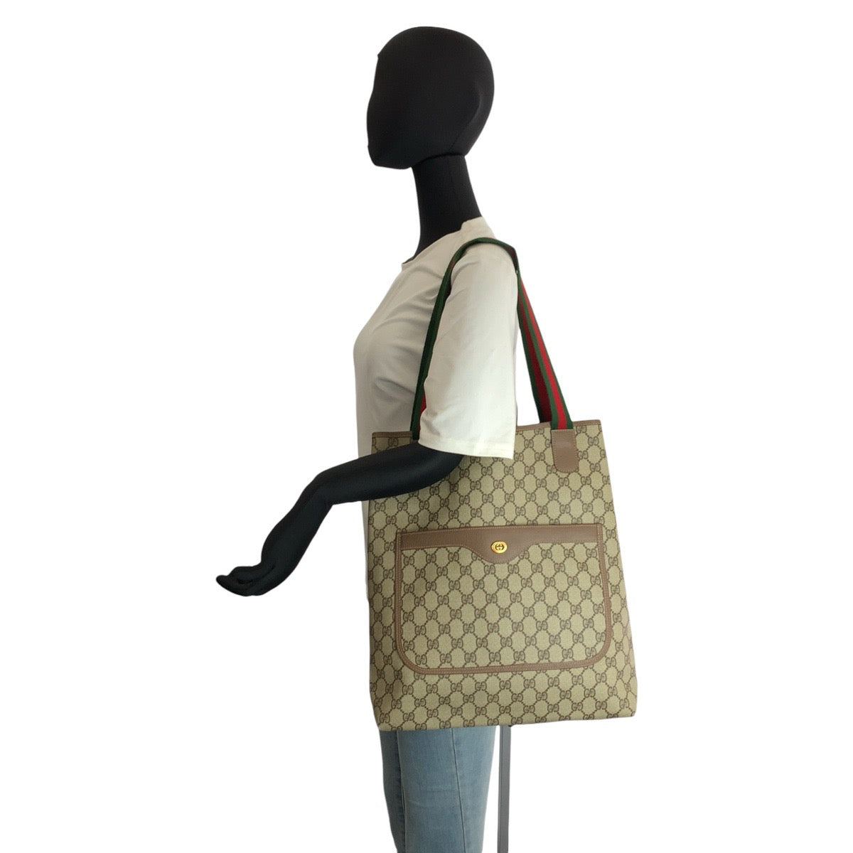 23674
GUCCI グッチ シェリーライン ベージュ ブラウン ゴールド金具 GGスプリームキャンバス 002 58 6487 トートバッグ ショルダーバッグ レディース ABP30