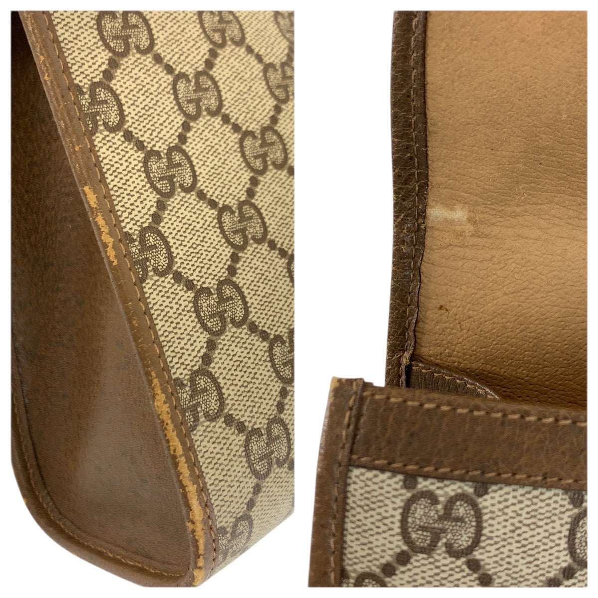 23676
GUCCI グッチ ヴィンテージ シェリーライン ベージュ ブラウン GGスプリームキャンバス 89 01 031 クラッチバッグ セカンドバッグ メンズ AB28