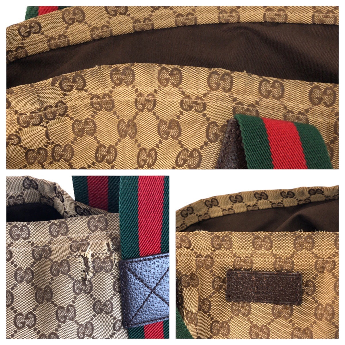 23677
GUCCI グッチ シェリーライン ベージュ ブラウン GGキャンバス 189669 トートバッグ ショルダーバッグ レディース AB37