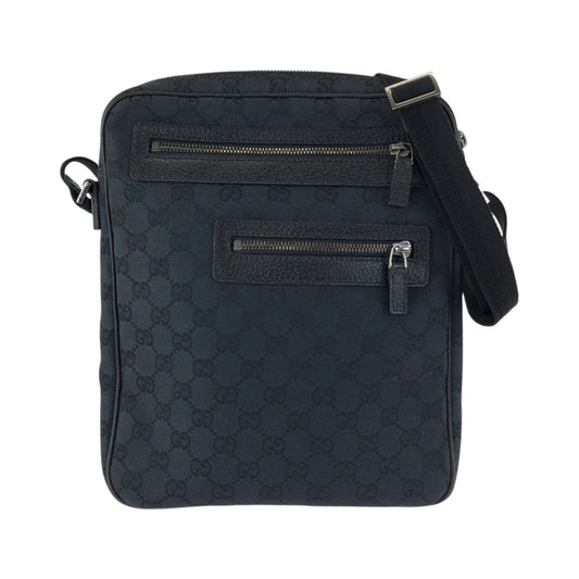 23678
GUCCI グッチ ブラック 黒 シルバー金具 GGキャンバス / レザー 92551 ショルダーバッグ メッセンジャーバッグ メンズ ABP42