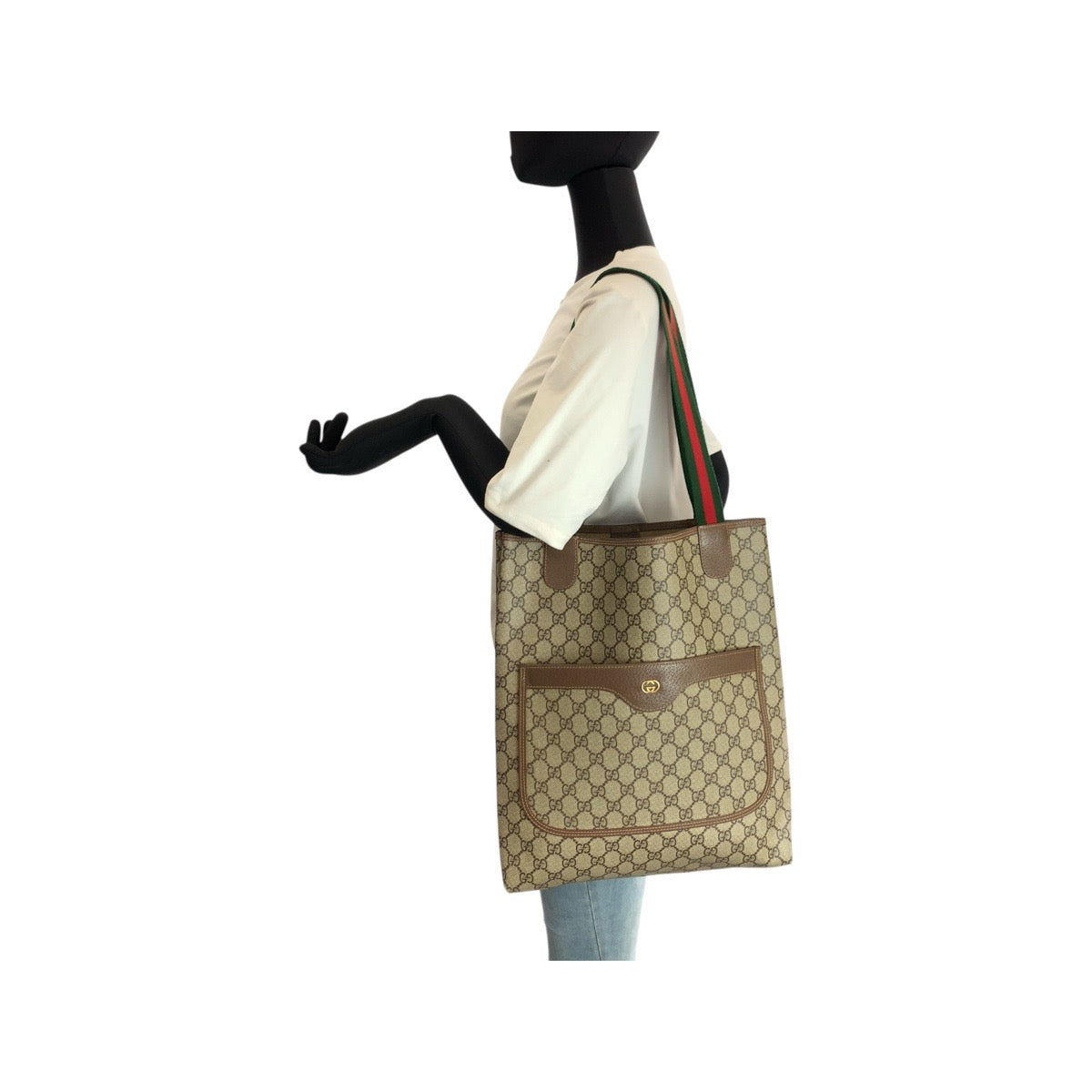 23680
GUCCI グッチ ヴィンテージ シェリーライン ベージュ グリーン レッド GGスプリームキャンバス 002 58 6487 トートバッグ ショルダーバッグ レディース ABP28
