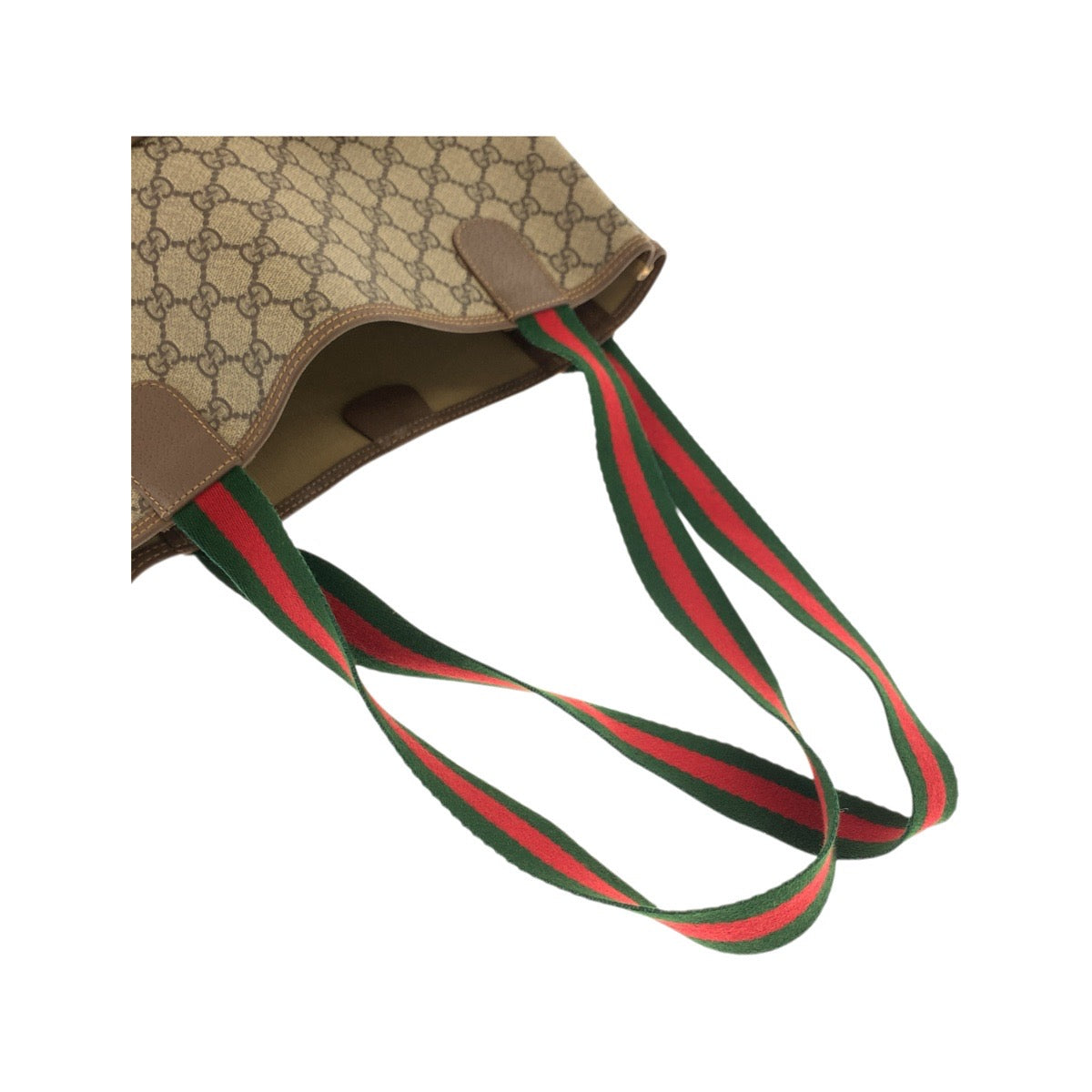 23680
GUCCI グッチ ヴィンテージ シェリーライン ベージュ グリーン レッド GGスプリームキャンバス 002 58 6487 トートバッグ ショルダーバッグ レディース ABP28