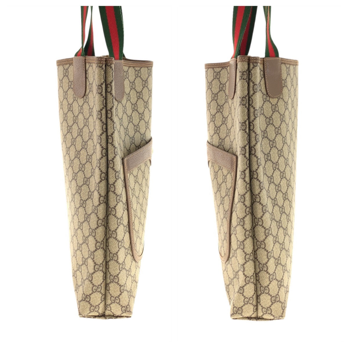 23680
GUCCI グッチ ヴィンテージ シェリーライン ベージュ グリーン レッド GGスプリームキャンバス 002 58 6487 トートバッグ ショルダーバッグ レディース ABP28