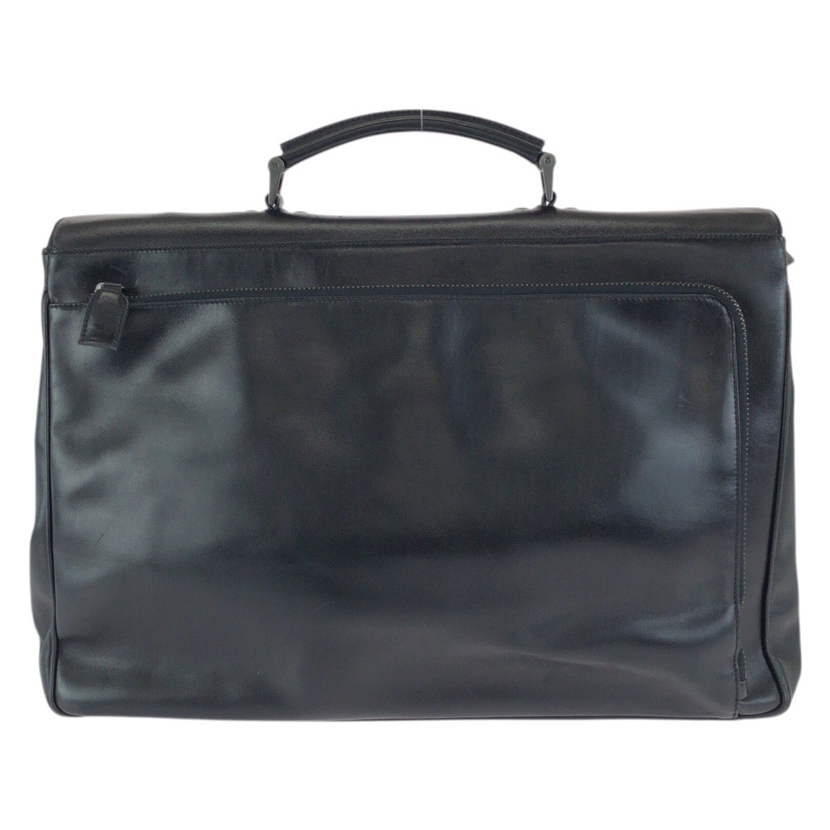 23681
PRADA プラダ ブラック 黒 ガンメタ金具 レザー ビジネスバッグ ブリーフケース メンズ ABP49