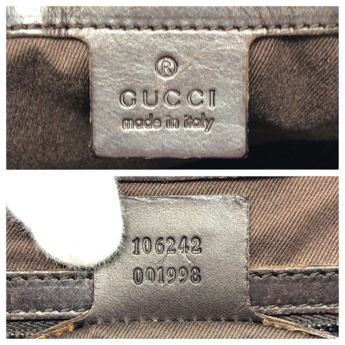 23684
GUCCI グッチ ベージュ ダークブラウン GGキャンバス / レザー 106242 ショルダーバッグ ハンドバッグ レディース ABP37
