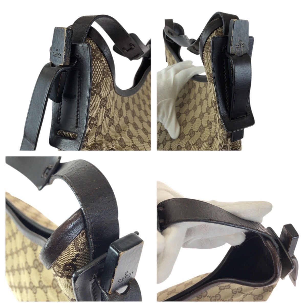 23684
GUCCI グッチ ベージュ ダークブラウン GGキャンバス / レザー 106242 ショルダーバッグ ハンドバッグ レディース ABP37