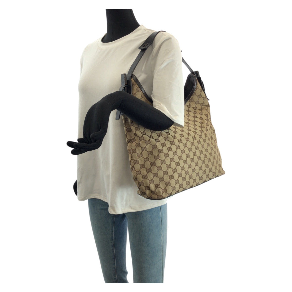 23684
GUCCI グッチ ベージュ ダークブラウン GGキャンバス / レザー 106242 ショルダーバッグ ハンドバッグ レディース ABP37