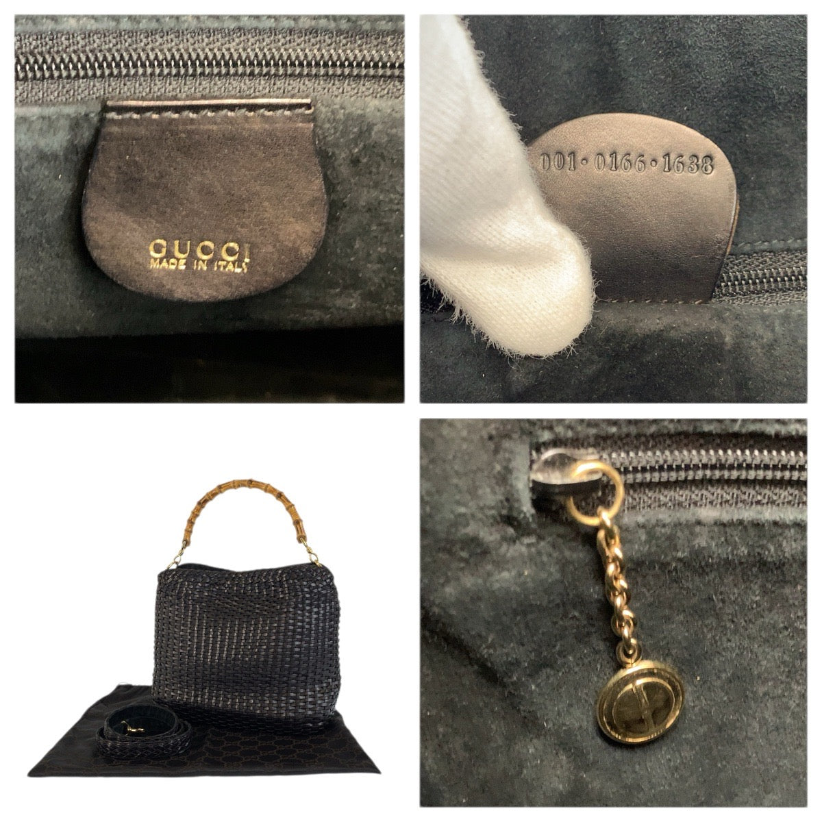 23685
GUCCI グッチ バンブー ブラック 黒 ゴールド金具 レザー 001 0166 1638 ハンドバッグ ショルダーバッグ 2way レディース ABP56