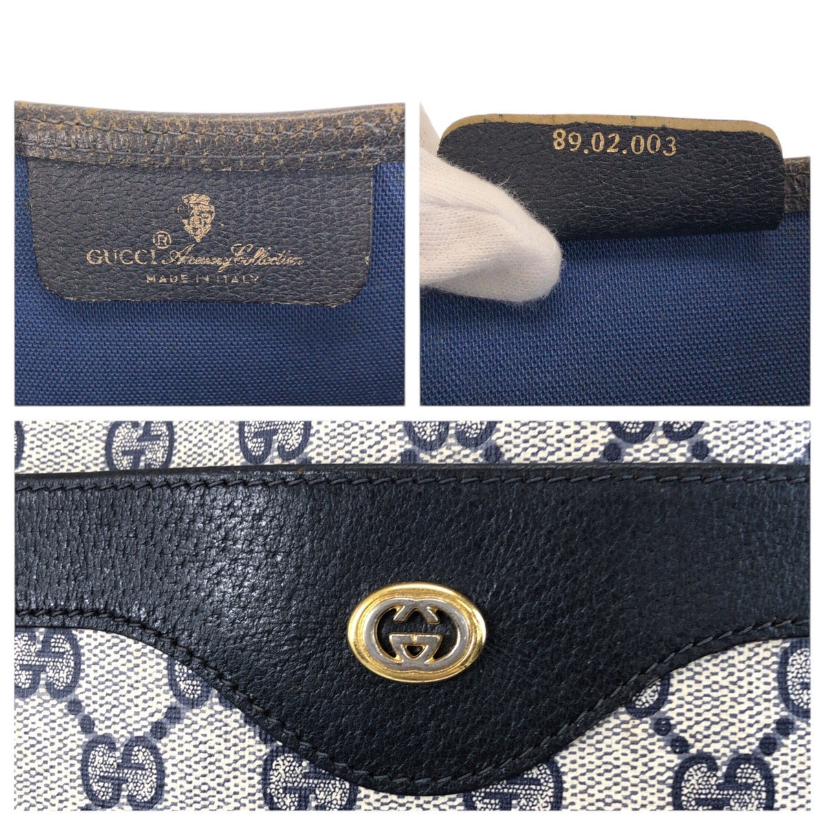 23687
GUCCI グッチ ヴィンテージ シェリーライン グレー ネイビー GGスプリームキャンバス 89 02 003 トートバッグ ショルダーバッグ レディース ABP28