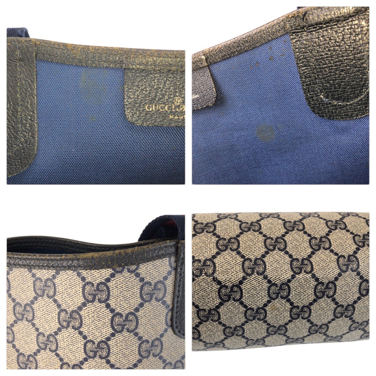 23687
GUCCI グッチ ヴィンテージ シェリーライン グレー ネイビー GGスプリームキャンバス 89 02 003 トートバッグ ショルダーバッグ レディース ABP28