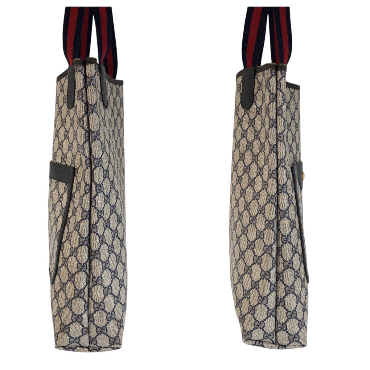 23687
GUCCI グッチ ヴィンテージ シェリーライン グレー ネイビー GGスプリームキャンバス 89 02 003 トートバッグ ショルダーバッグ レディース ABP28