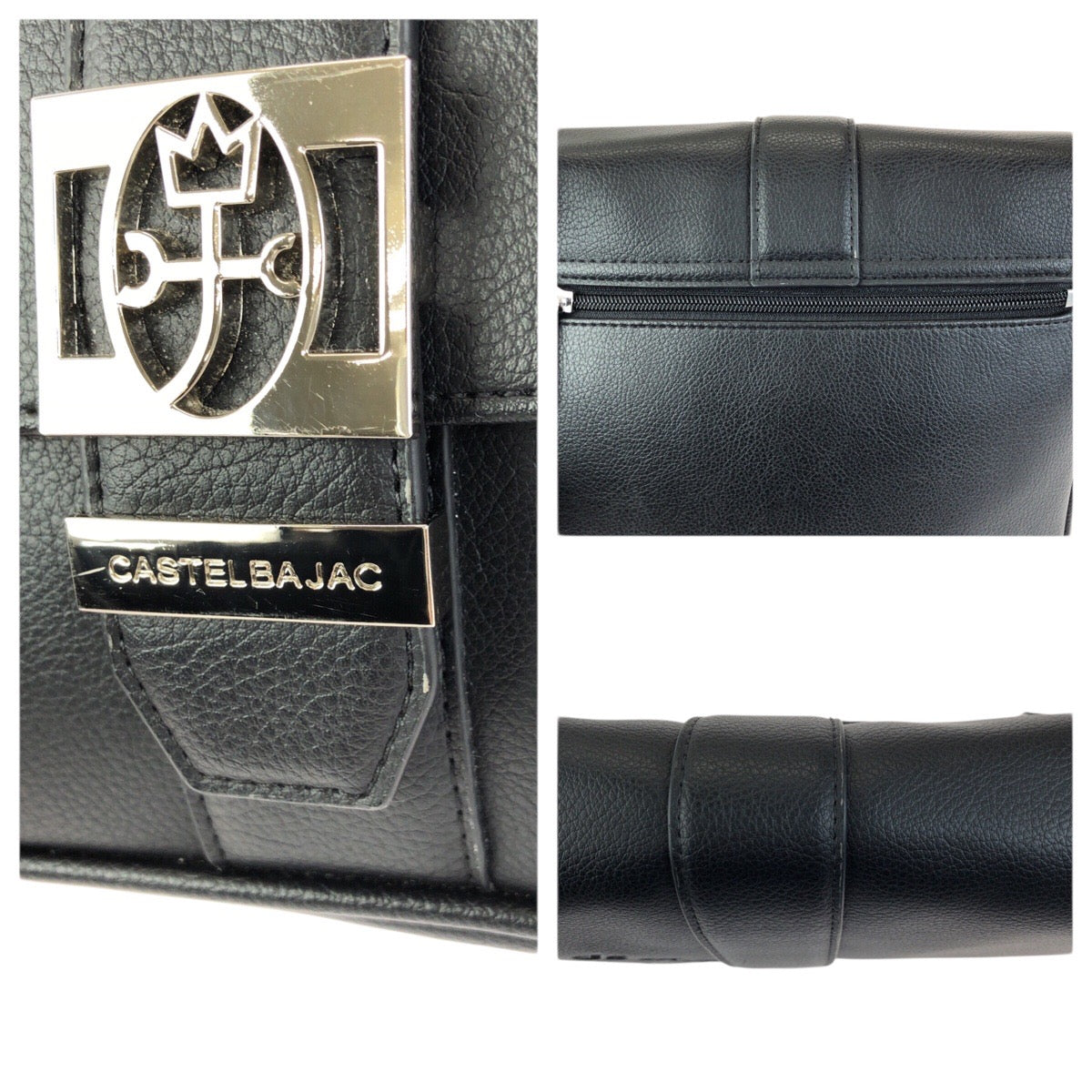 23695
JC de CASTELBAJAC カステルバジャック ソルべ ブラック 黒 シルバー金具 PVC 052101 ショルダーバッグ メッセンジャーバッグ メンズ A9