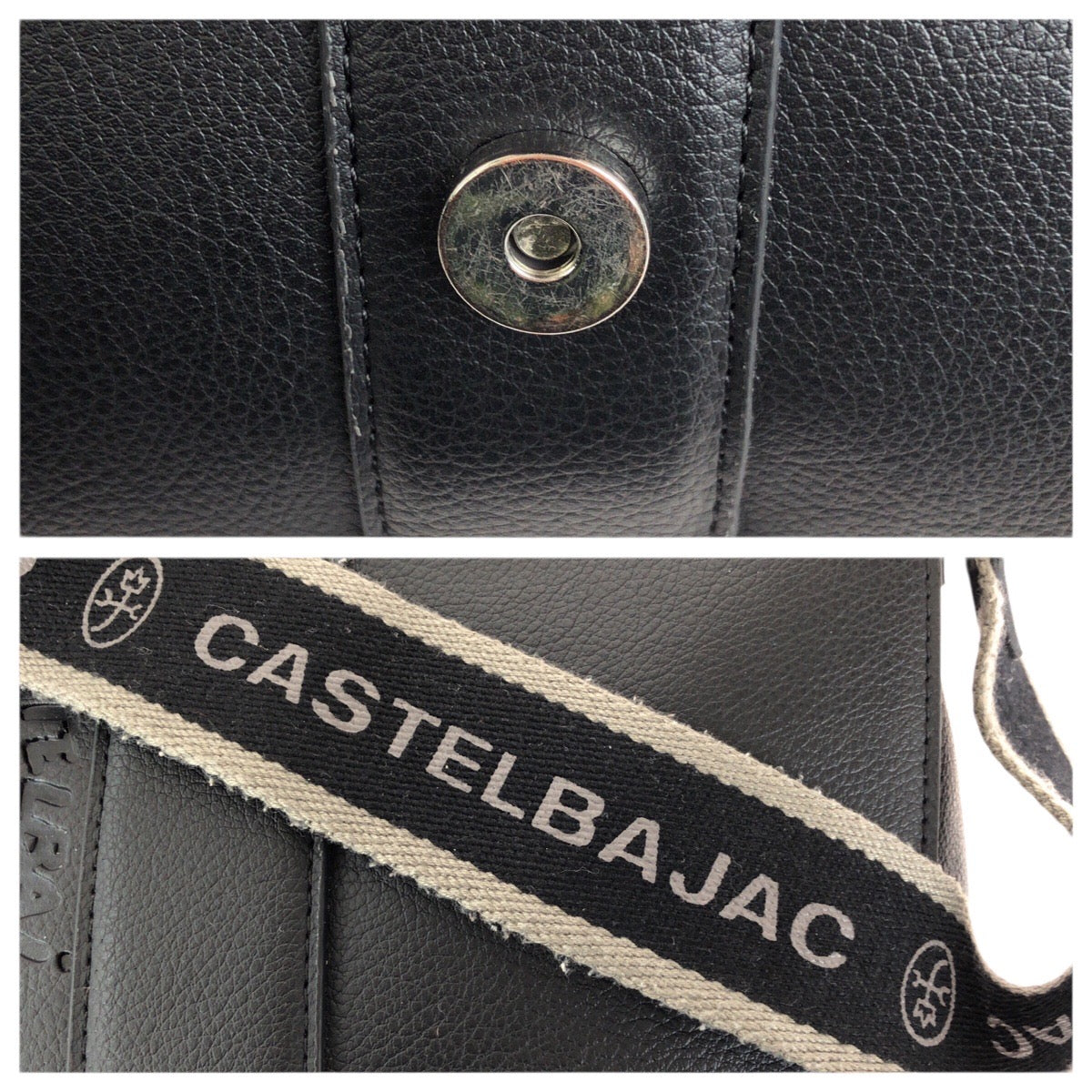 23695
JC de CASTELBAJAC カステルバジャック ソルべ ブラック 黒 シルバー金具 PVC 052101 ショルダーバッグ メッセンジャーバッグ メンズ A9