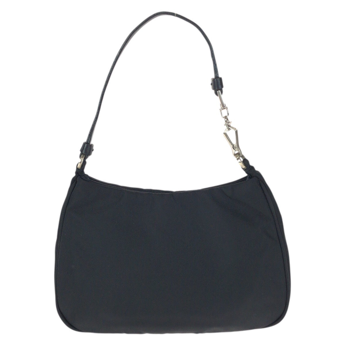 23696
PRADA プラダ テスート 三角ロゴプレート ブラック 黒 シルバー金具 ナイロン / レザー ハンドバッグ アクセサリーポーチ レディース A42