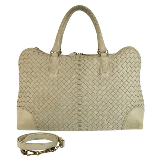 23698
BOTTEGAVENETA ボッテガヴェネタ イントレチャート アイボリー ゴールド金具 レザー 194403 VFEDO 9541 ハンドバッグ ショルダーバッグ レディース AB30