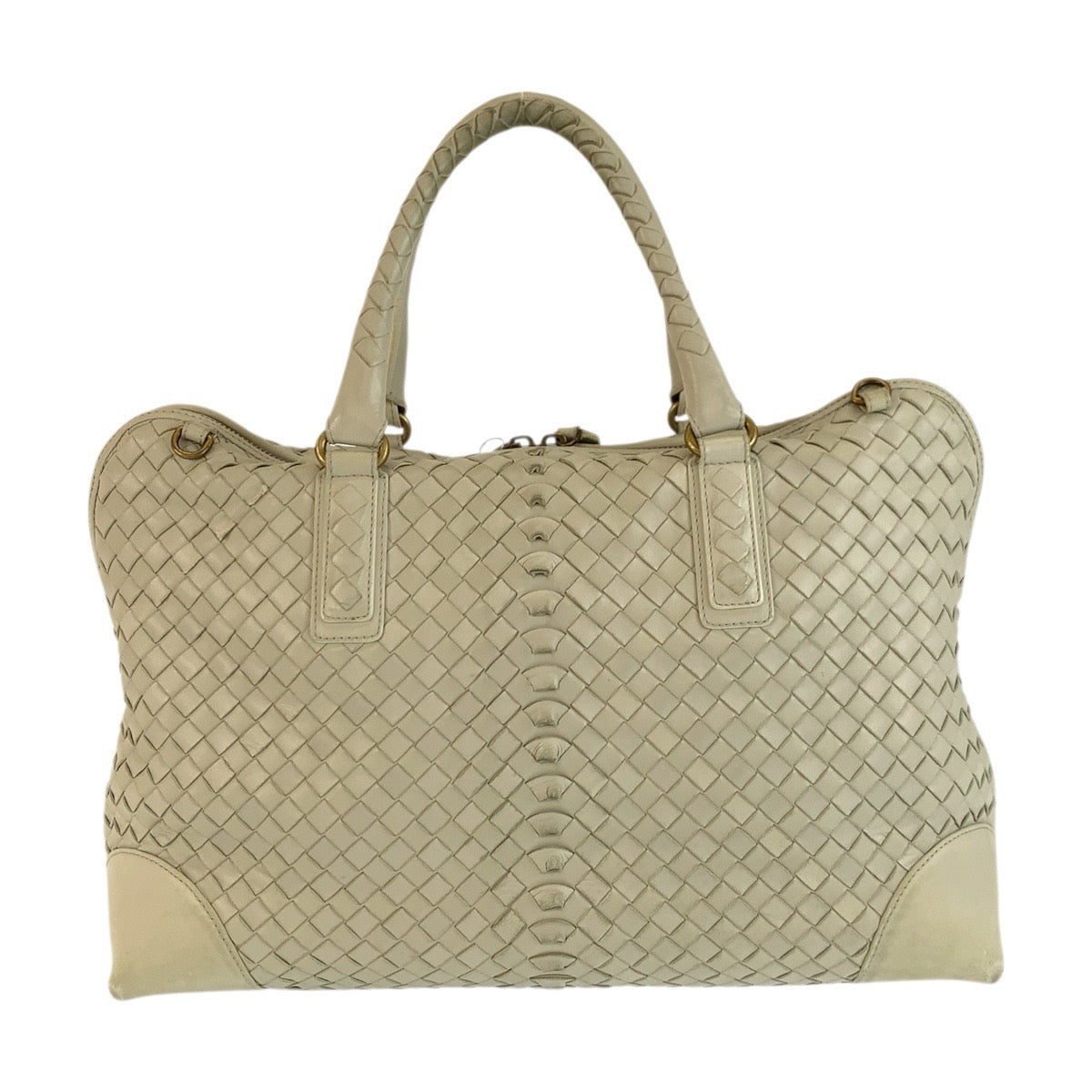 23698
BOTTEGAVENETA ボッテガヴェネタ イントレチャート アイボリー ゴールド金具 レザー 194403 VFEDO 9541 ハンドバッグ ショルダーバッグ レディース AB30
