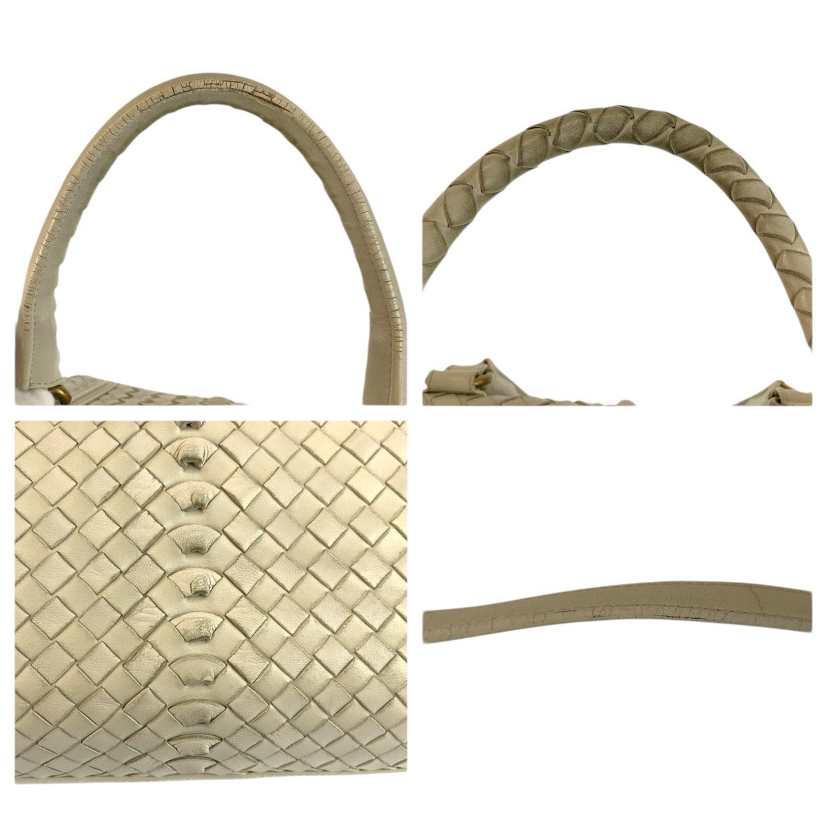 23698
BOTTEGAVENETA ボッテガヴェネタ イントレチャート アイボリー ゴールド金具 レザー 194403 VFEDO 9541 ハンドバッグ ショルダーバッグ レディース AB30