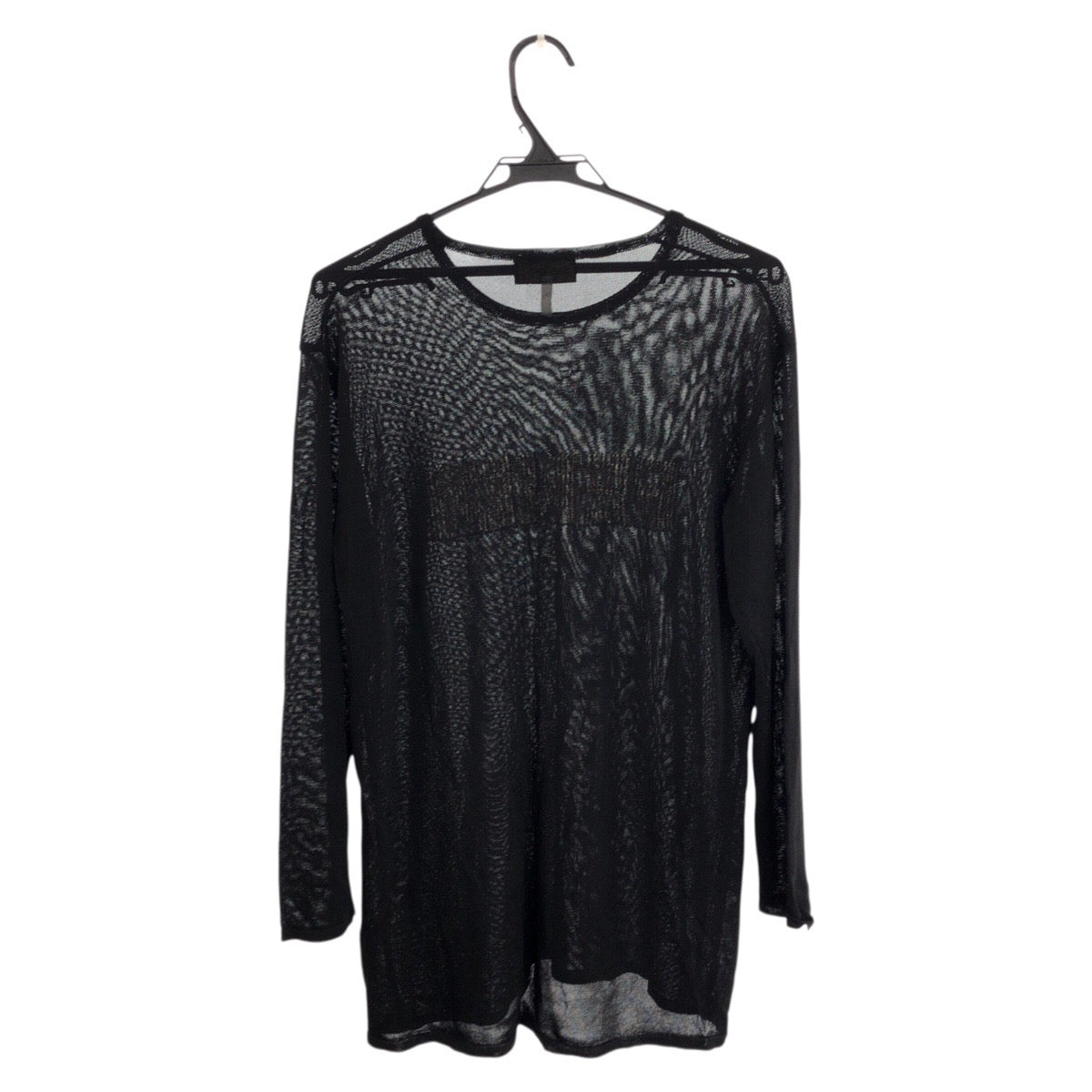 23699
FENDI フェンディ シースルー サイズ42 ブラック 黒 ゴールド ポリエステル 長袖Ｔシャツ メンズ ABP30