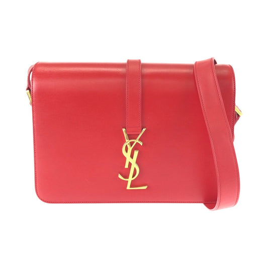 23702
SAINT LAURENT サンローラン YSL ユニベルシテ レッド ゴールド金具 レザー GN2357 403 0914 ショルダーバッグ ポシェット レディース ABP94