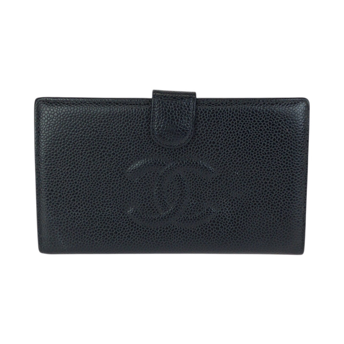 23706
CHANEL シャネル ヴィンテージ ココマーク ブラック 黒 ゴールド金具 キャビアスキン 長財布 ロングウォレット レディース ABP50