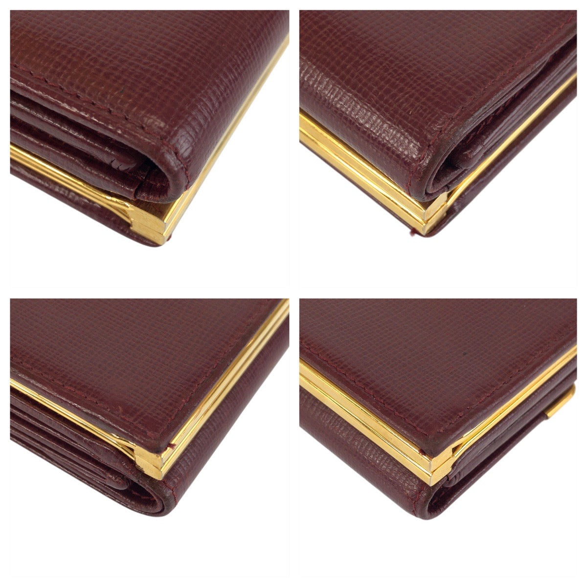 23708
CARTIER カルティエ マストライン ワインレッド ボルドー ゴールド金具 レザー 折り財布 コンパクトウォレット レディース ABP21