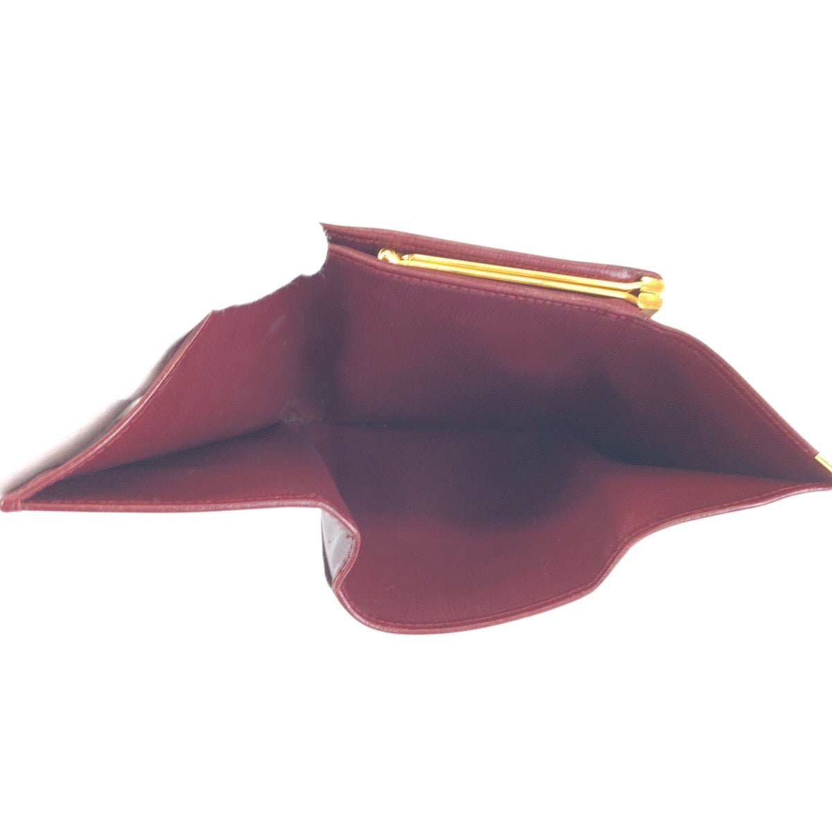 23708
CARTIER カルティエ マストライン ワインレッド ボルドー ゴールド金具 レザー 折り財布 コンパクトウォレット レディース ABP21