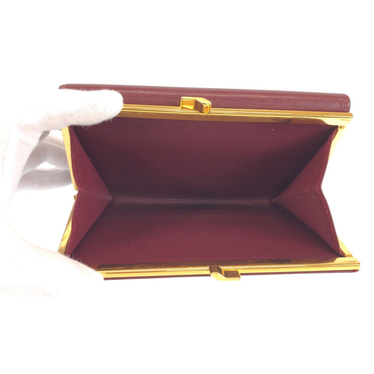 23708
CARTIER カルティエ マストライン ワインレッド ボルドー ゴールド金具 レザー 折り財布 コンパクトウォレット レディース ABP21