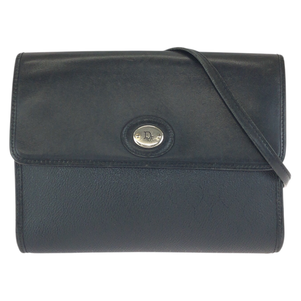 23710
Christian Dior クリスチャンディオール ヴィンテージ ブラック 黒 シルバー金具 レザー ショルダーバッグ メッセンジャーバッグ レディース AB21