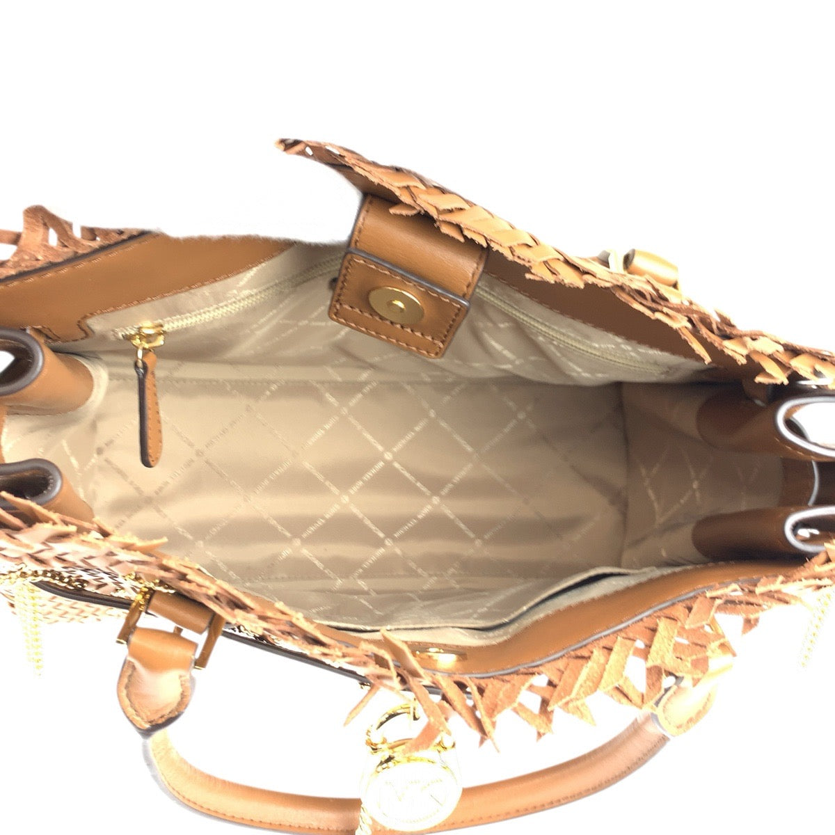 23717
Michael Kors マイケルコース サッチェル ブラウン ゴールド金具 レザー NCG7P2F ハンドバッグ ショルダーバッグ 2WAY レディース SA16