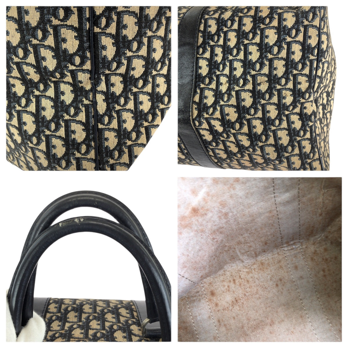 23714
Christian Dior クリスチャンディオール ヴィンテージ トロッター ネイビーシルバー金具 キャンバス / レザー ボストンバッグ 旅行バッグ 男女兼用 レディース AB52