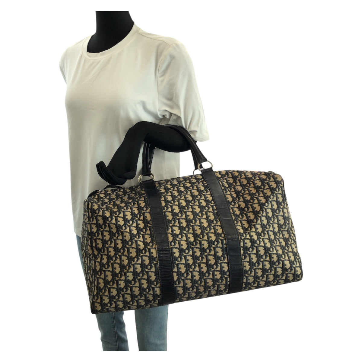 23714
Christian Dior クリスチャンディオール ヴィンテージ トロッター ネイビーシルバー金具 キャンバス / レザー ボストンバッグ 旅行バッグ 男女兼用 レディース AB52