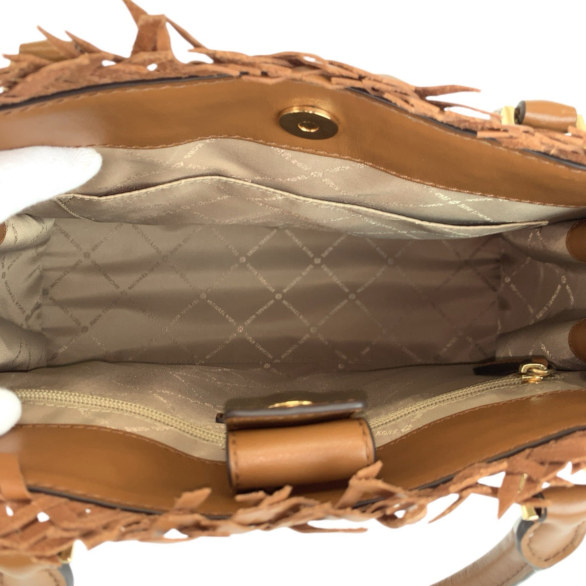 23716
Michael Kors マイケルコース ハミルトン サッチェル ブラウン ゴールド金具 レザー ハンドバッグ ショルダーバッグ レディース S16