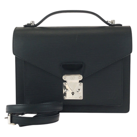 23719
LOUIS VUITTON ルイヴィトン エピ モンソー 2way ブラック 黒 シルバー金具 レザー M52792 ハンドバッグ ショルダーバッグ メンズ ABP88