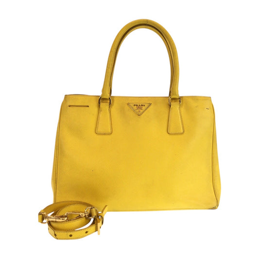 23720
PRADA プラダ サフィアーノ イエロー ゴールド金具 レザー BN1874 ショルダーバッグ ハンドバッグ 2way レディース AB46