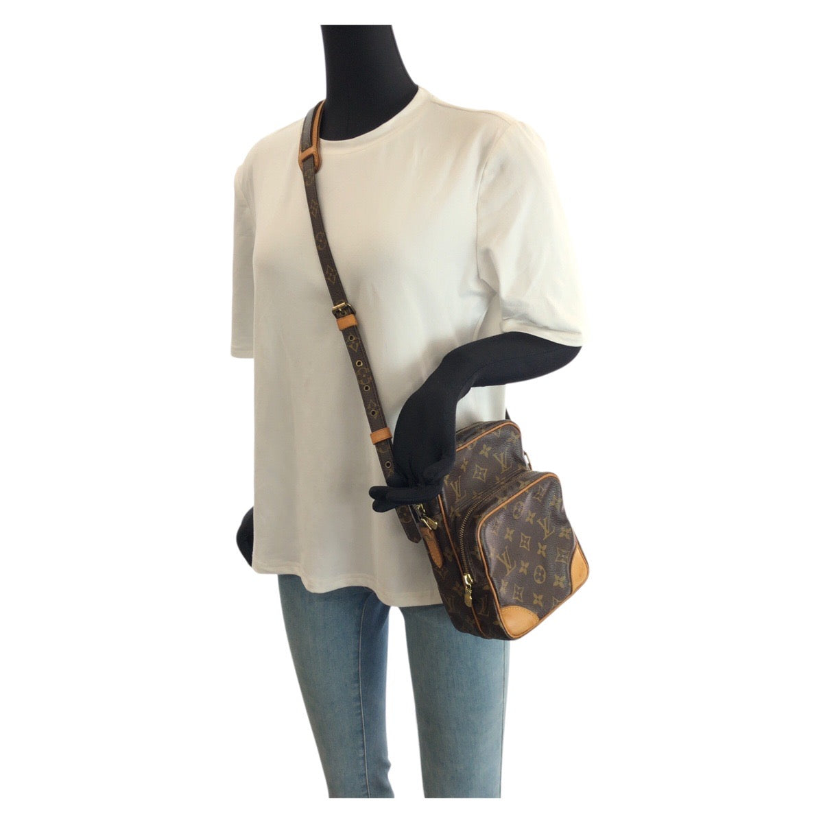 23721
LOUIS VUITTON ルイヴィトン モノグラム アマゾン ブラウン ゴールド金具 PVC M45236 ショルダーバッグ メッセンジャーバッグ レディース AB49