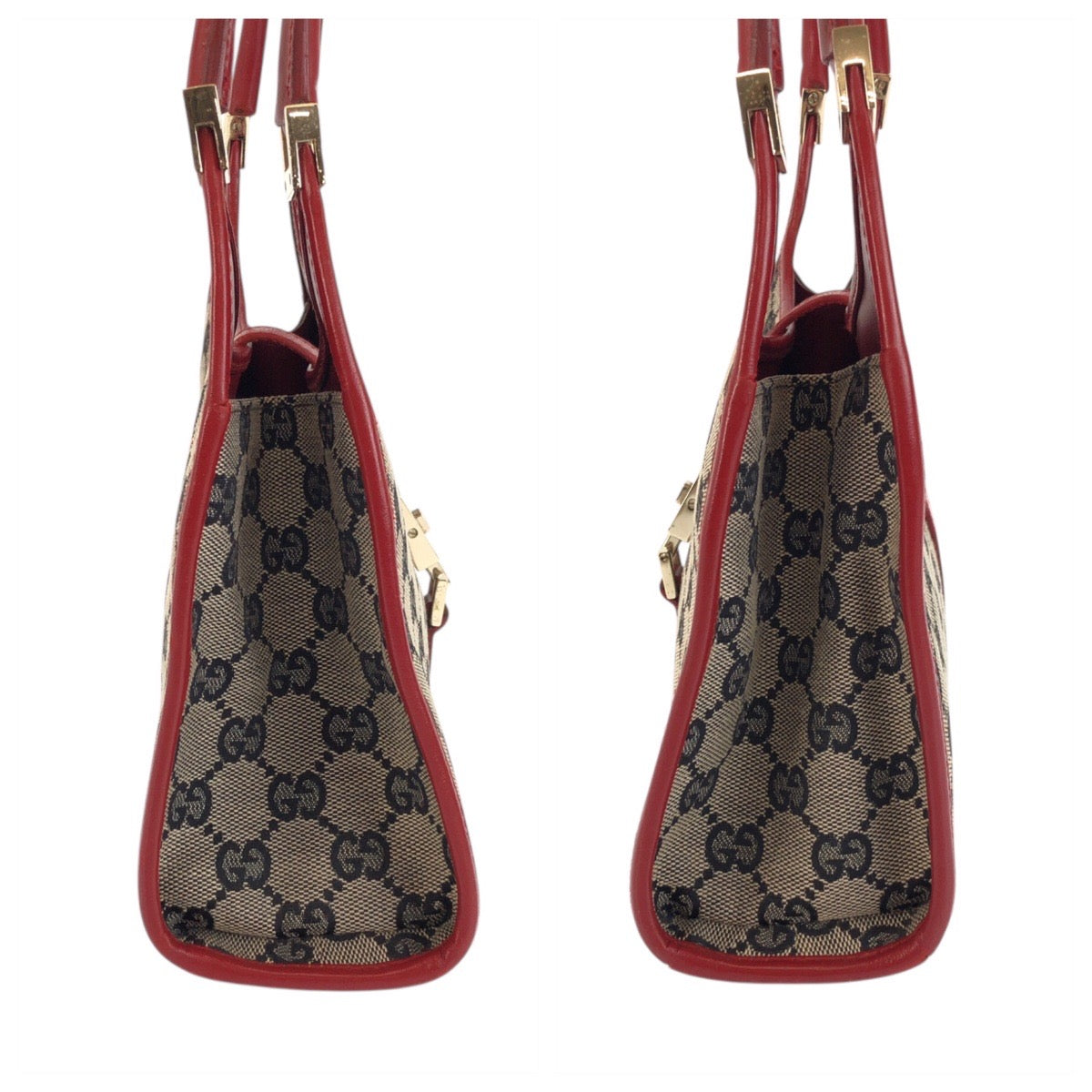23722
GUCCI グッチ ジャッキー ベージュ レッド ゴールド金具 GGキャンバス / レザー 002 1068 ショルダーバッグ ハンドバッグ レディース A56
