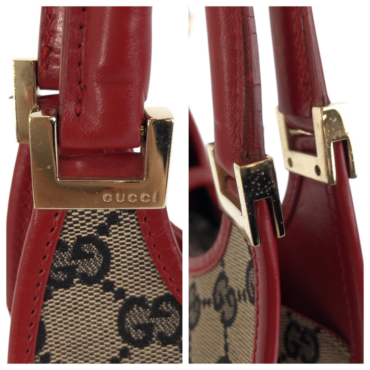 23722
GUCCI グッチ ジャッキー ベージュ レッド ゴールド金具 GGキャンバス / レザー 002 1068 ショルダーバッグ ハンドバッグ レディース A56