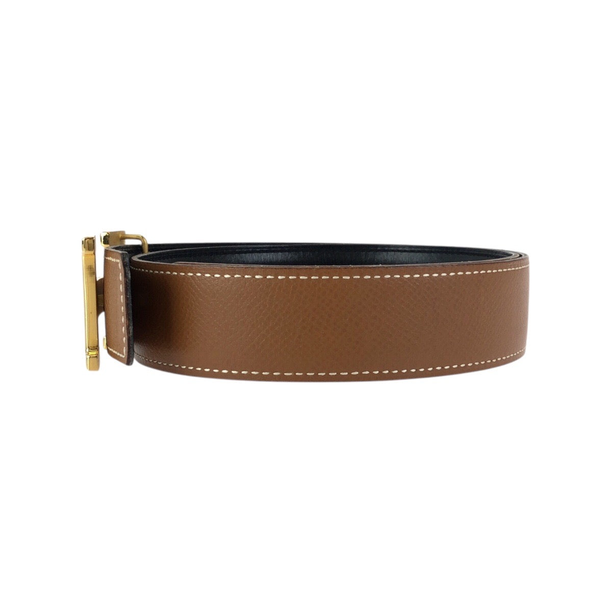 23723
HERMES エルメス リバーシブル サイズ68 ゴールド ブラウン ブラック カーフ ベルト ○Y刻印 レディース ABP56