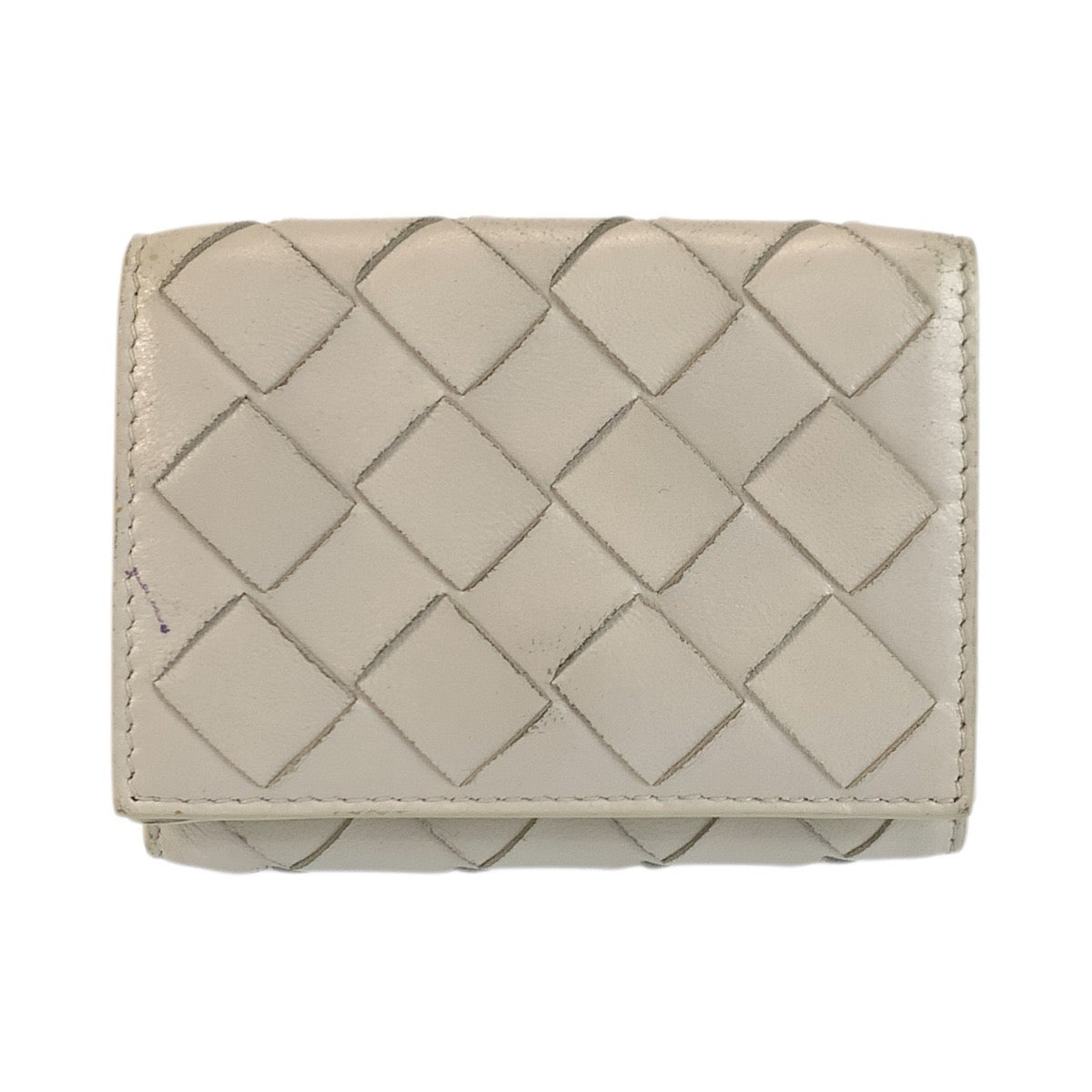23724
BOTTEGAVENETA ボッテガヴェネタ イントレチャート ホワイト シルバー金具 レザー S022234 折り財布 コンパクトウォレット レディース ABP28