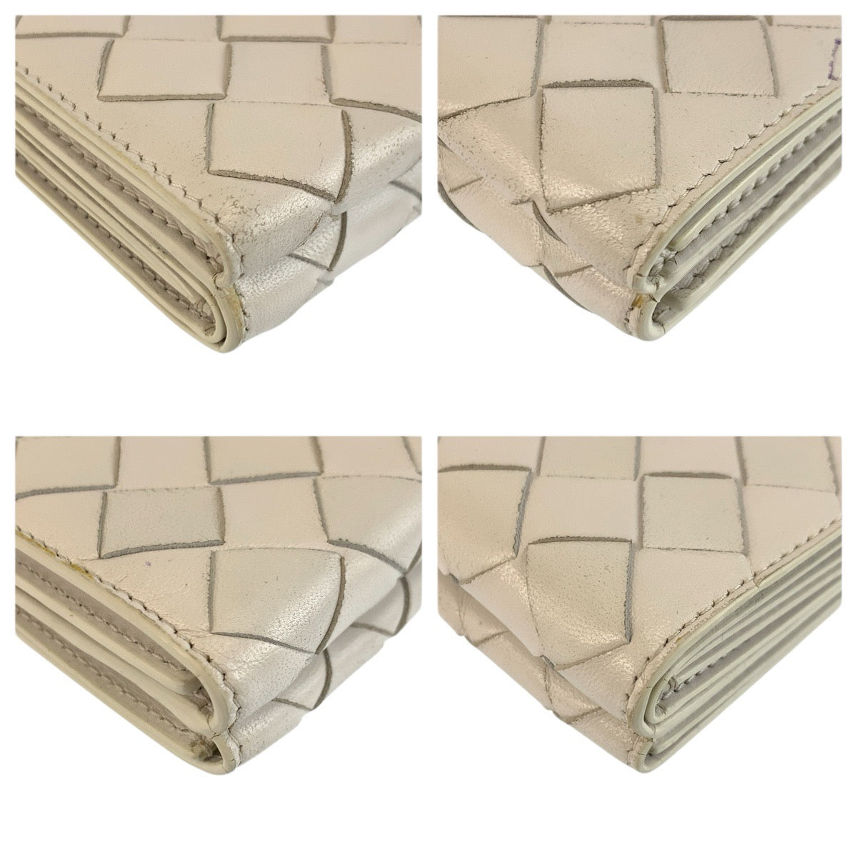 23724
BOTTEGAVENETA ボッテガヴェネタ イントレチャート ホワイト シルバー金具 レザー S022234 折り財布 コンパクトウォレット レディース ABP28