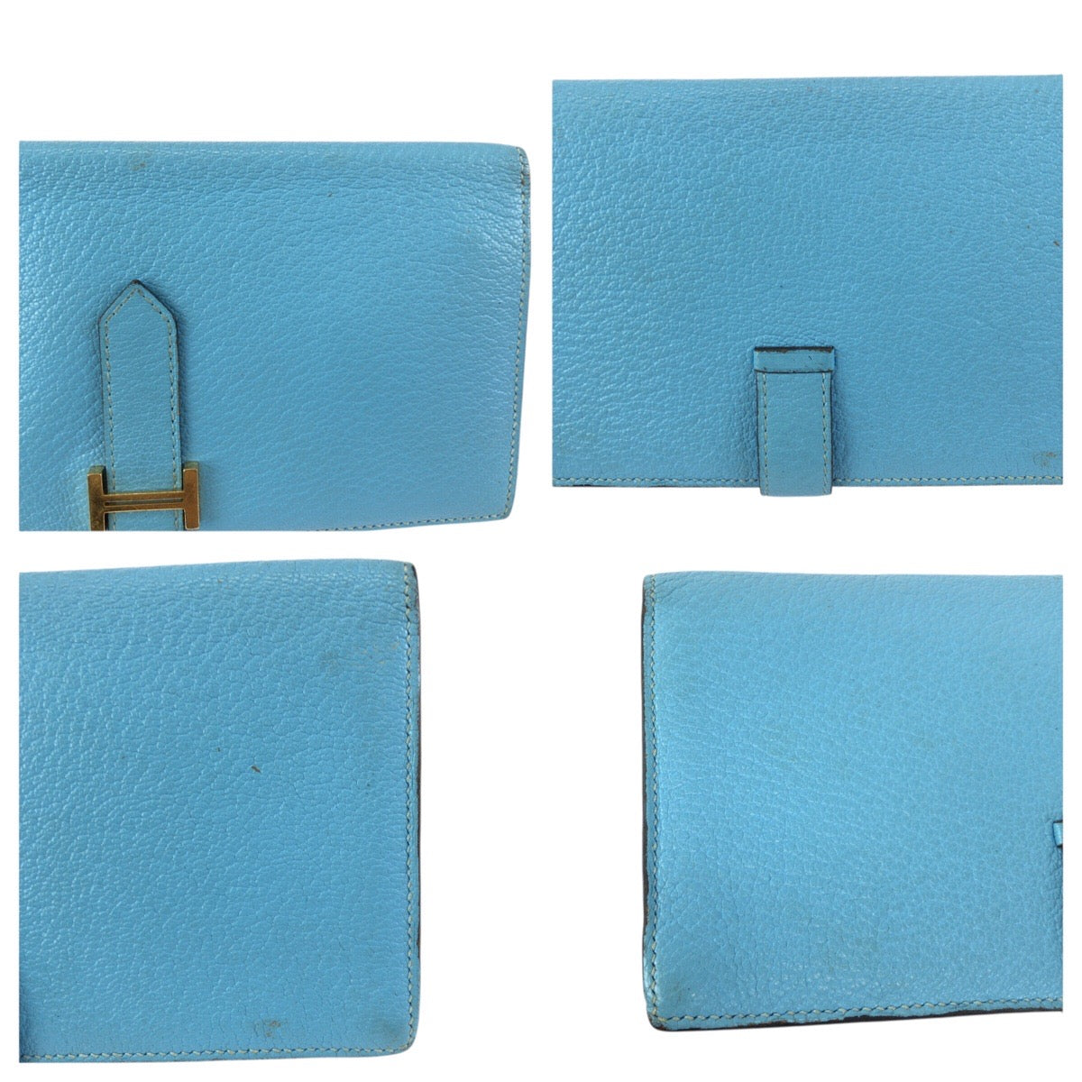 23725
HERMES エルメス ベアン スフレ ブルーアズテック ライトブルー ヴォーエプソン 長財布 ロングウォレット D刻印 レディース ABP49