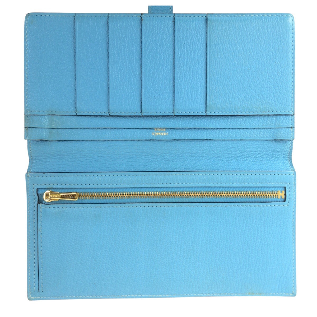 23725
HERMES エルメス ベアン スフレ ブルーアズテック ライトブルー ヴォーエプソン 長財布 ロングウォレット D刻印 レディース ABP49
