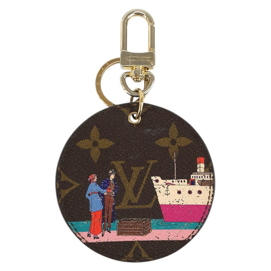 23729
LOUIS VUITTON ルイヴィトン モノグラム ポルト クレ イリュストレ エヴァジオン ブラウン ゴールド金具 PVC M61932 キーホルダー バッグチャーム レディース AB16