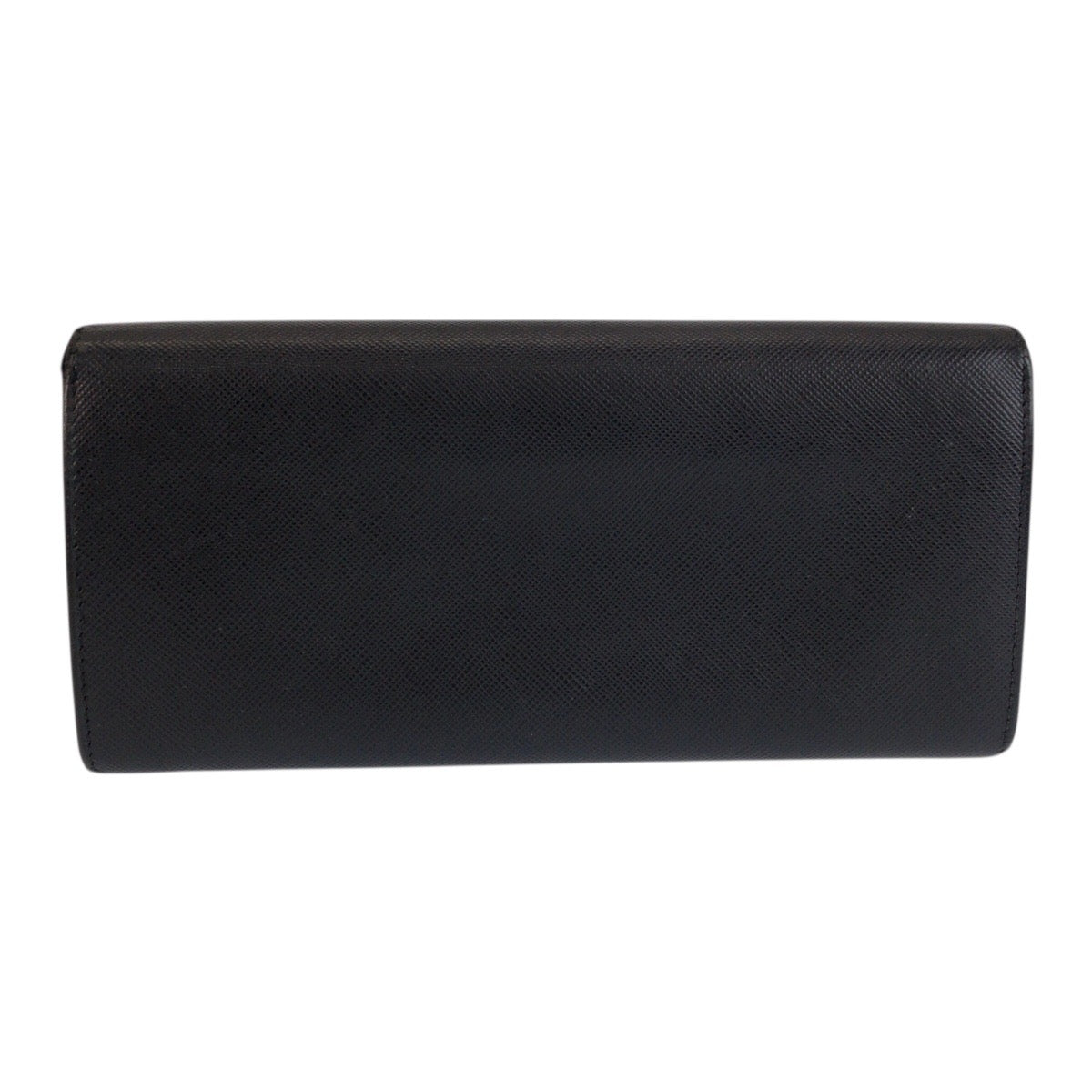 23730
PRADA プラダ サフィアーノ 三角ロゴプレート ブラック 黒 シルバー金具 レザー 長財布 ロングウォレット レディース AB16
