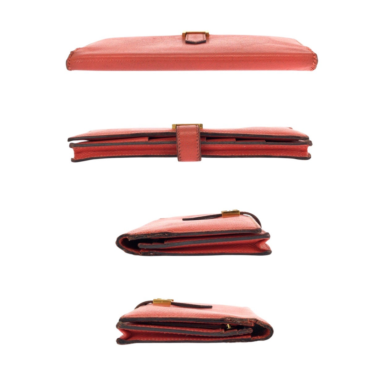 23732
HERMES エルメス べアンスフレ オレンジフィールド オレンジ ゴールド金具 ヴォーエプソン 長財布 ロングウォレット T刻印 レディース B28