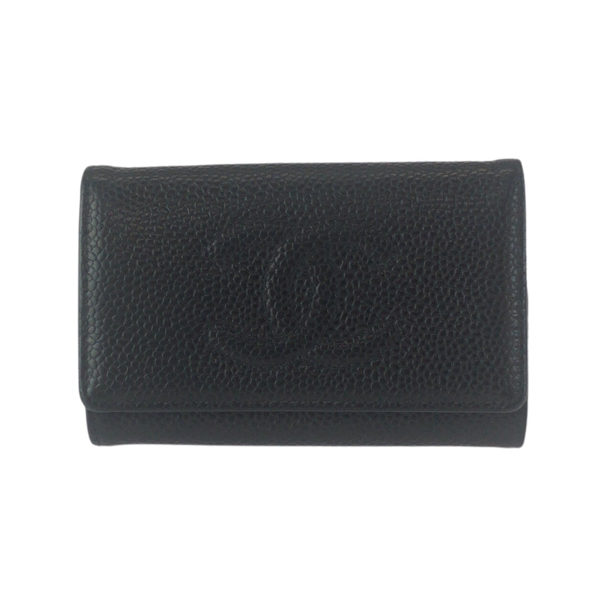 23733
CHANEL シャネル ヴィンテージ ココマーク ブラック 黒 ゴールド金具 レザー キーケース 6連 レディース AB28